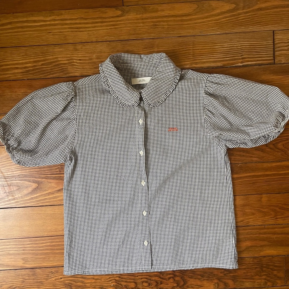 Tiny Cottons - WOMAN CHECK RUFFLED BIB COLLAR SHIRT - size 36